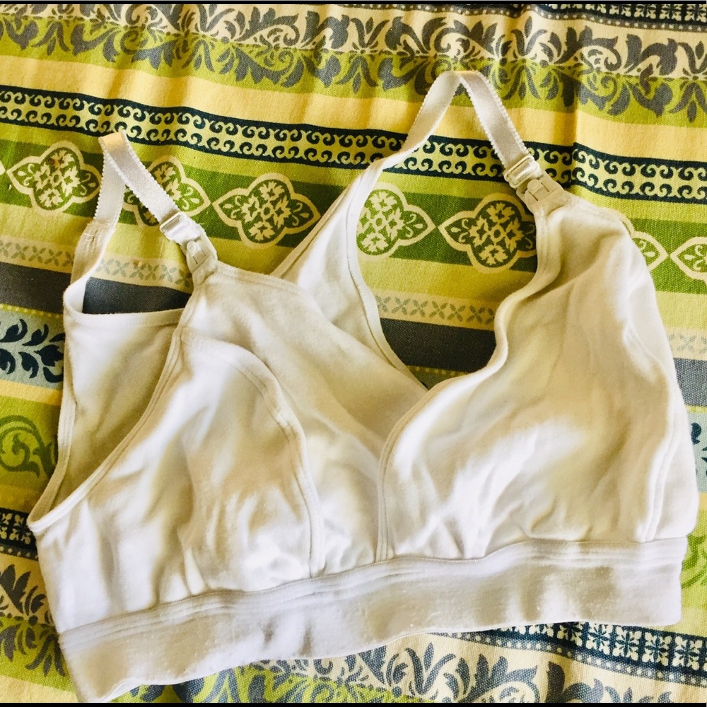 nursing items: two tops, a bra and a cover up